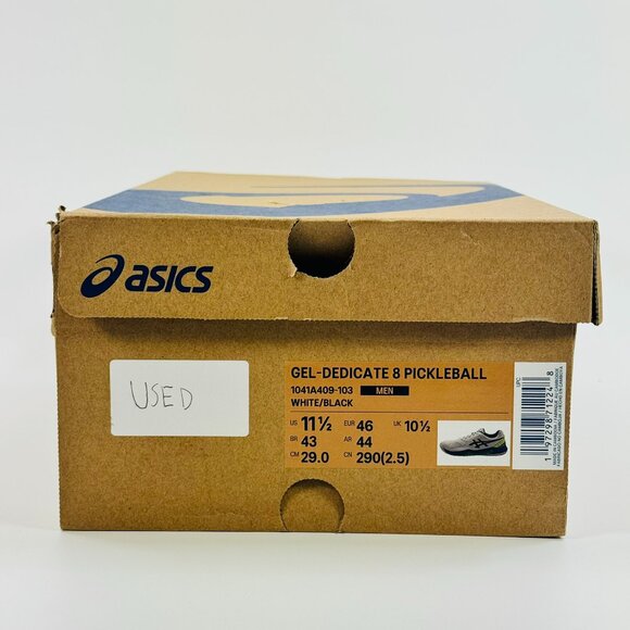 Asics Gel-Dedicate 8 Pickleball \'White Black Blue\' 1041A409-103 size 11.5 READ main image 5